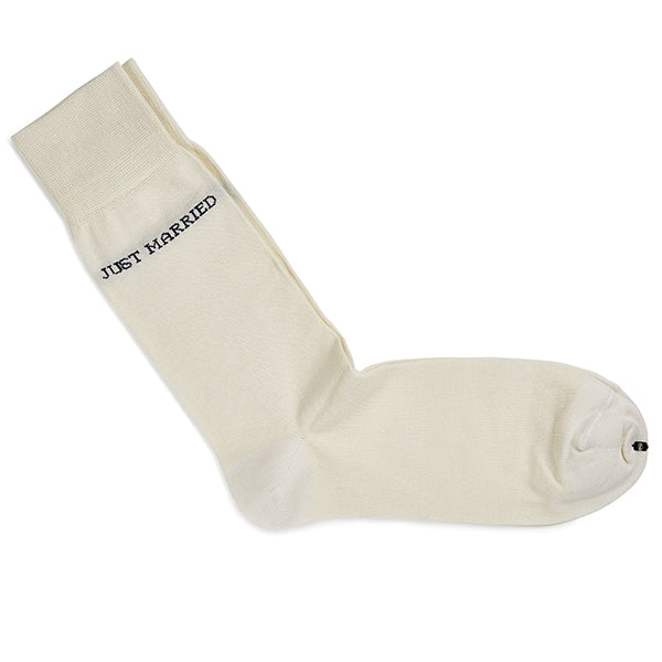 Chaussettes homme en coton – Just Married | Ivory
