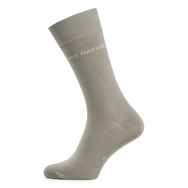 Just Married Cotton Men's Socks | Taupe