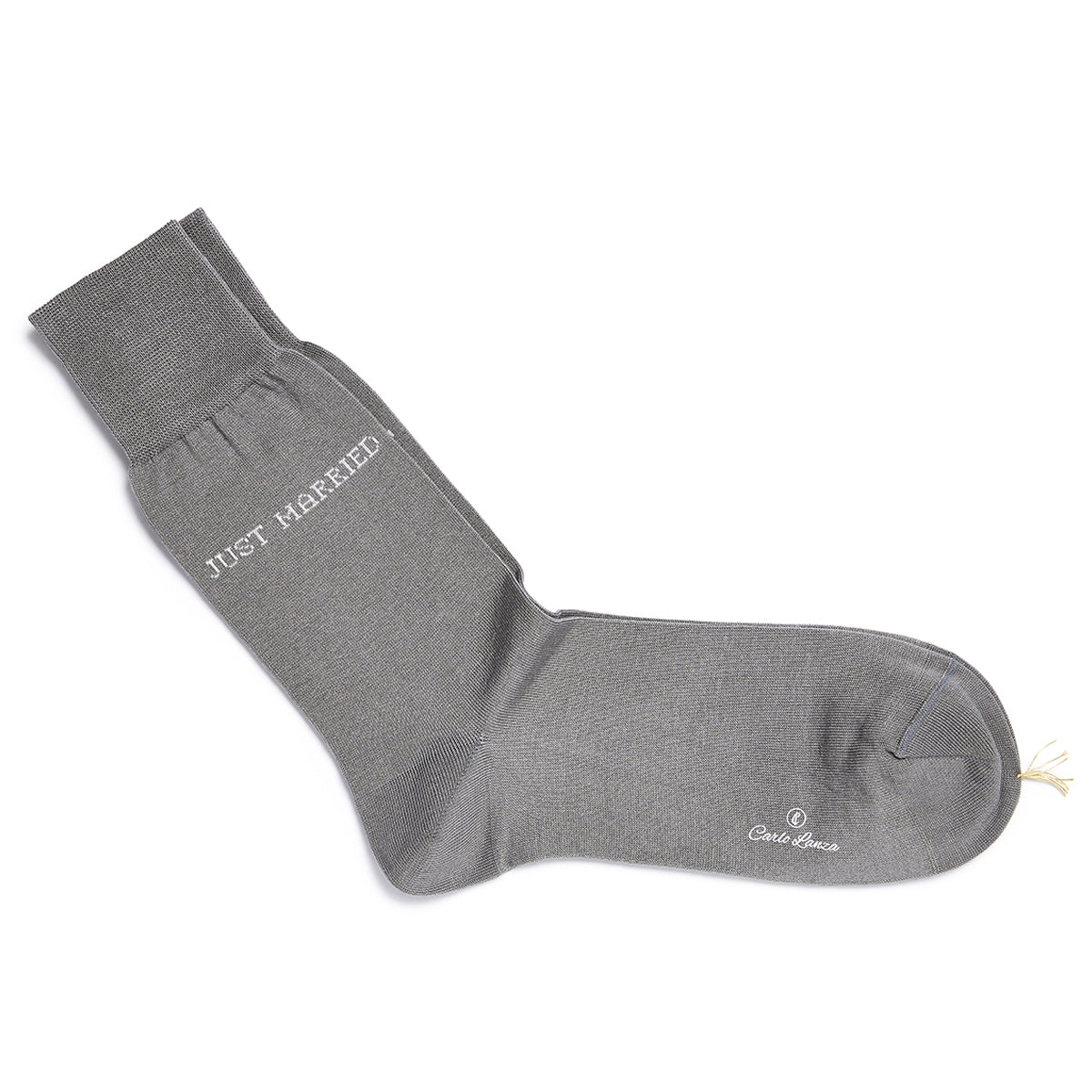 Cotton men's socks – Just Married | Mid Grey