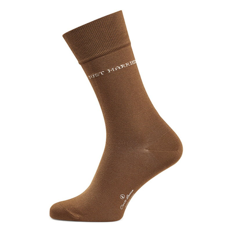 Cotton men's socks – Just Married | Cognac