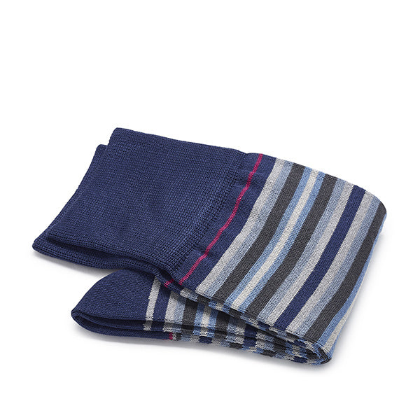 Katoenen herensokken – Strisce d’Arte | Grey/blue