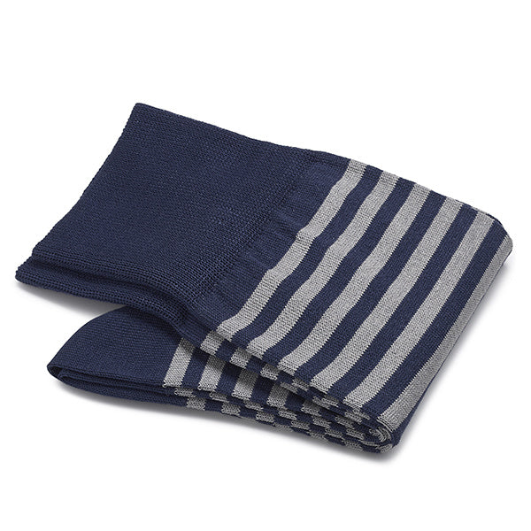 Herrensocken aus Baumwolle – Strisce d'Arte | Königsblau