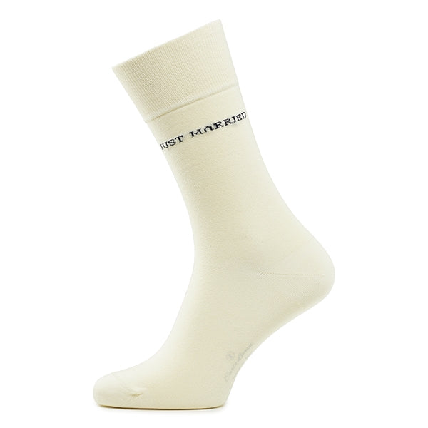 Just Married Cotton Men's Socks | Ivory