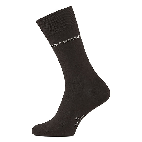 Cotton men's socks – Just Married | Dark Brown