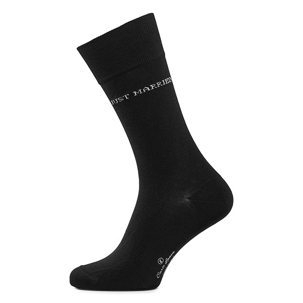 Baumwoll-Herrensocken Just Married | Schwarz