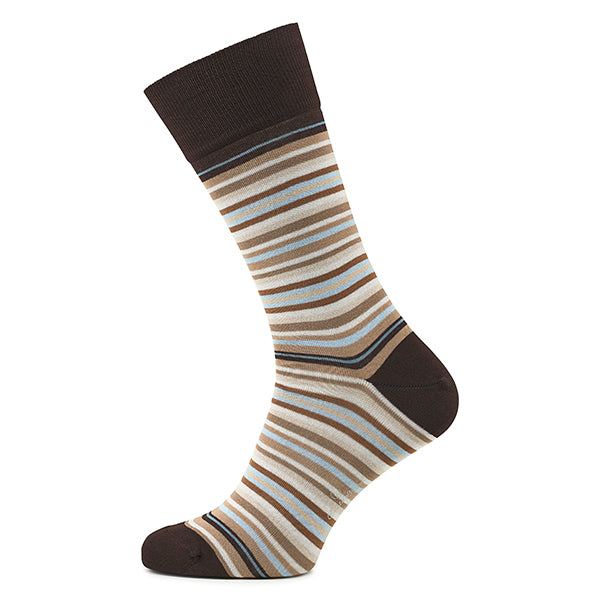 Katoenen herensokken – Strisce d’Arte | Darkbrown