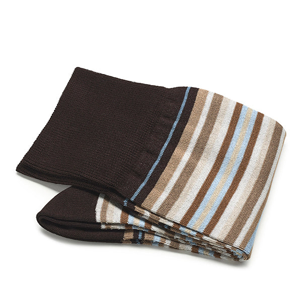 Katoenen herensokken – Strisce d’Arte | Darkbrown