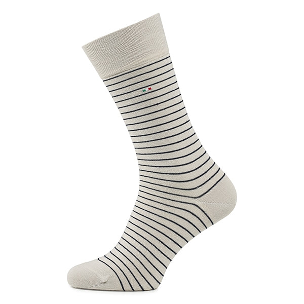 Chaussettes homme en coton, lot de 2 – Basic | Sand & Navy stripe