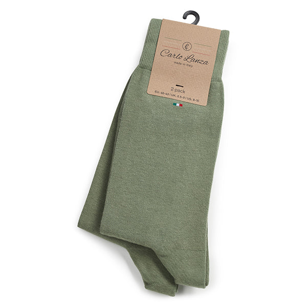 Chaussettes homme en coton, lot de 2 – Basic | Green/Grey