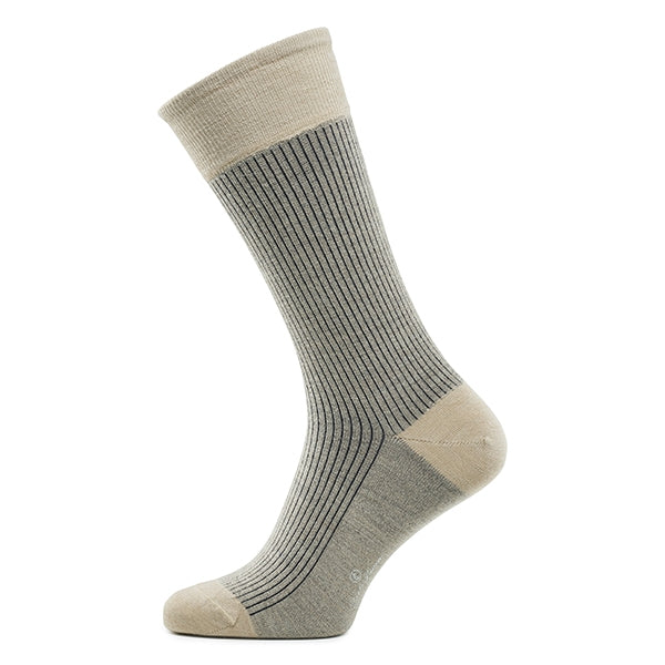 Chaussettes homme en laine mérinos – Shadow | Beige & Navy