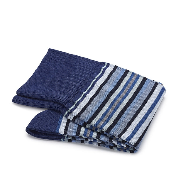 Herrensocken aus Baumwolle – Strisce d'Arte | Blau