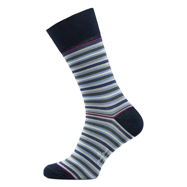 Katoenen herensokken – Strisce d’Arte | Grey/blue