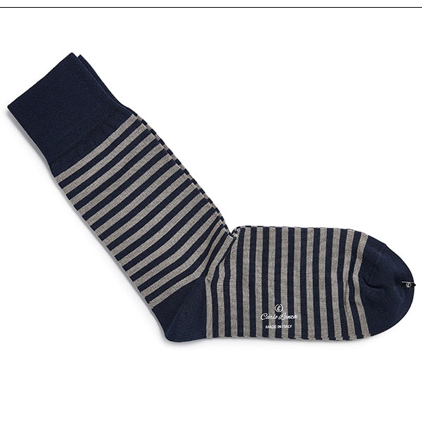 Katoenen herensokken – Strisce d’Arte | Dark Blue