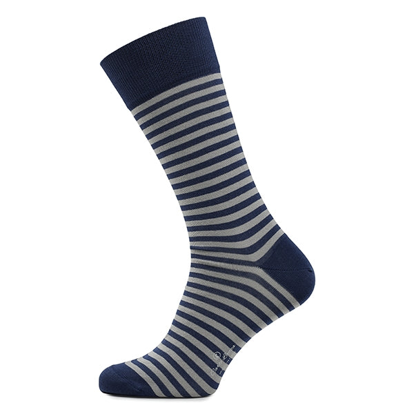 Herrensocken aus Baumwolle – Strisce d'Arte | Königsblau