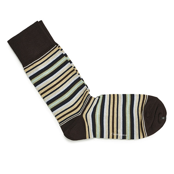 Katoenen herensokken – Strisce d’Arte | Brown/green