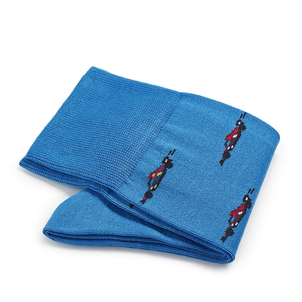 Katoenen herensokken – Intrecci | Azuurblauw