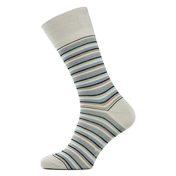 Herrensocken aus Baumwolle – Strisce d'Arte | Sand