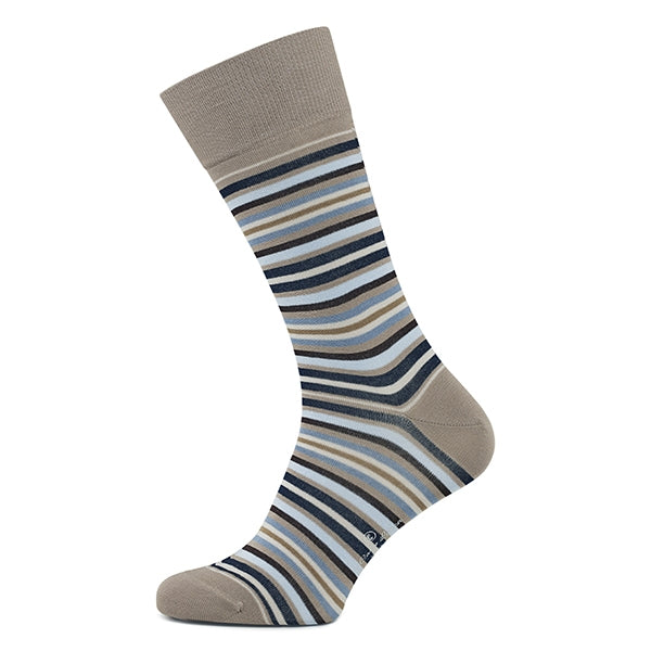 Herrensocken aus Baumwolle – Strisce d'Arte | Taupe