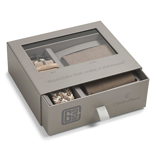 Cadeaudoos sokken & riem Taupe | Taupe
