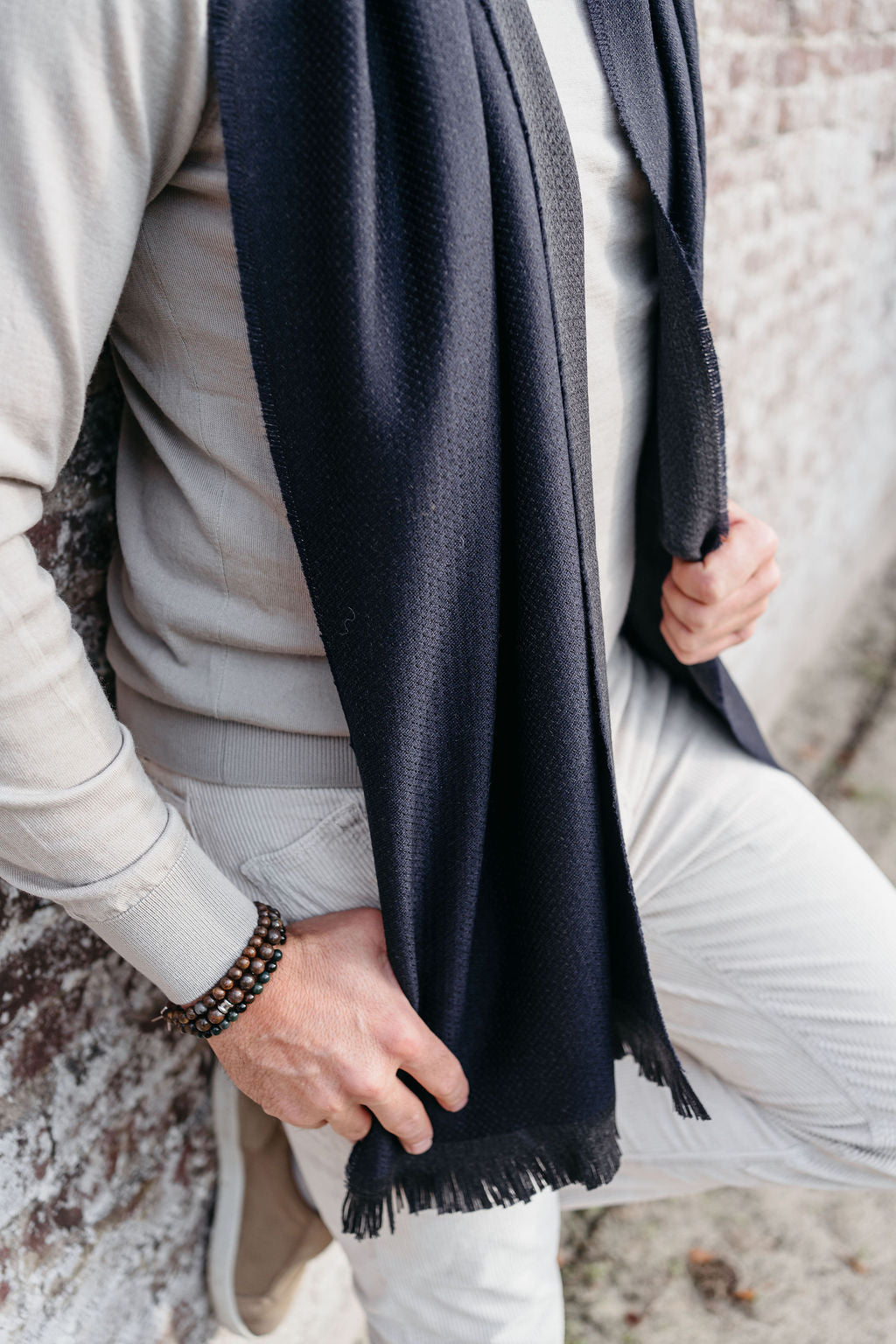 Sjaal Damasco | Navy