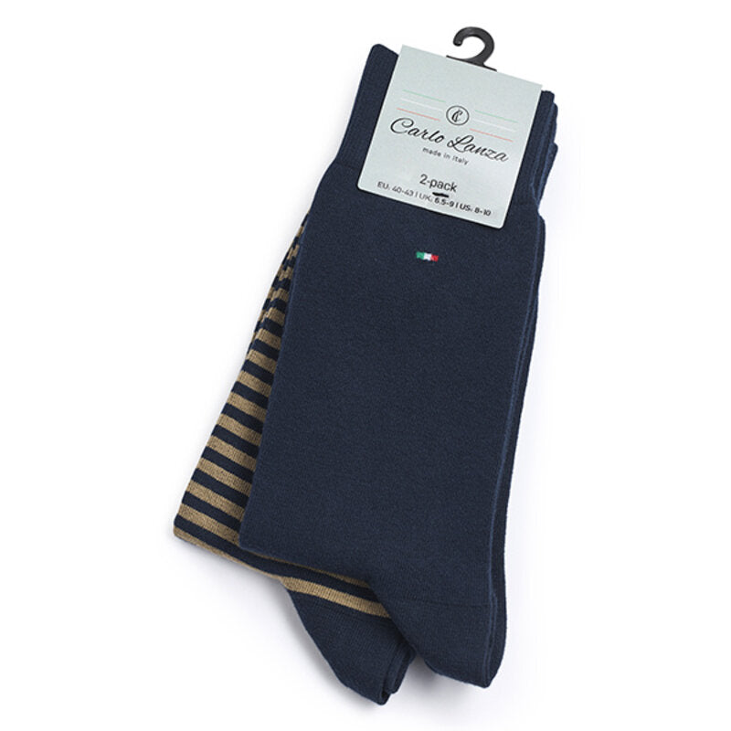 Chaussettes homme en coton, lot de 2 – Basic | Navy