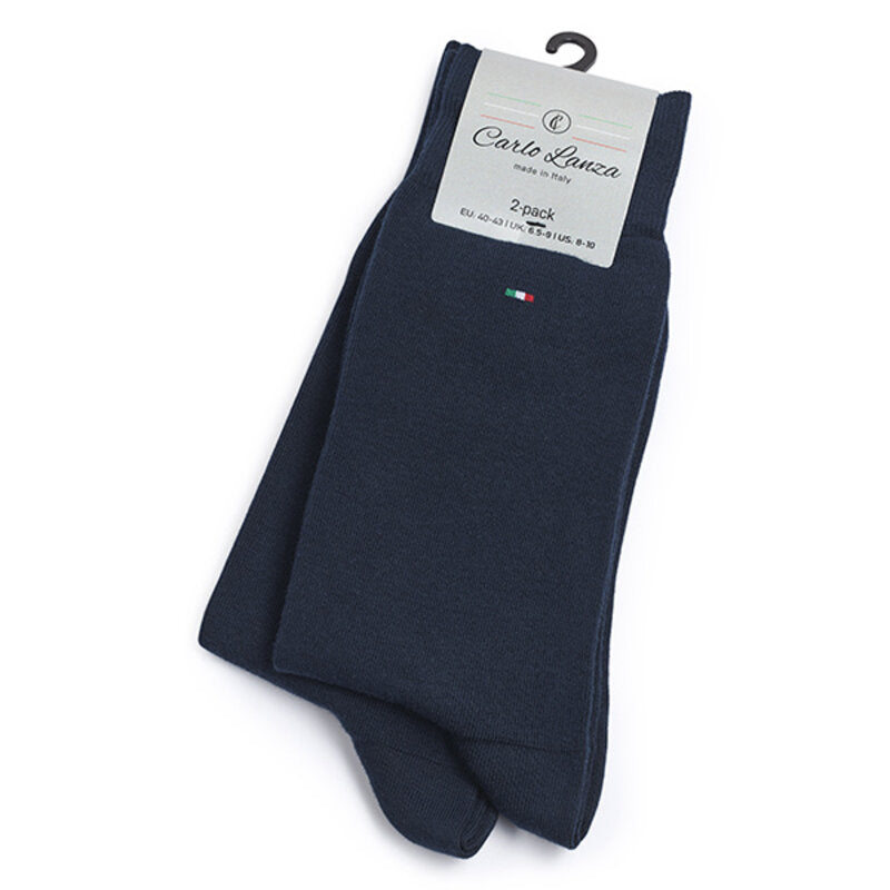 Chaussettes homme en coton, lot de 2 – Basic | Dark Blue