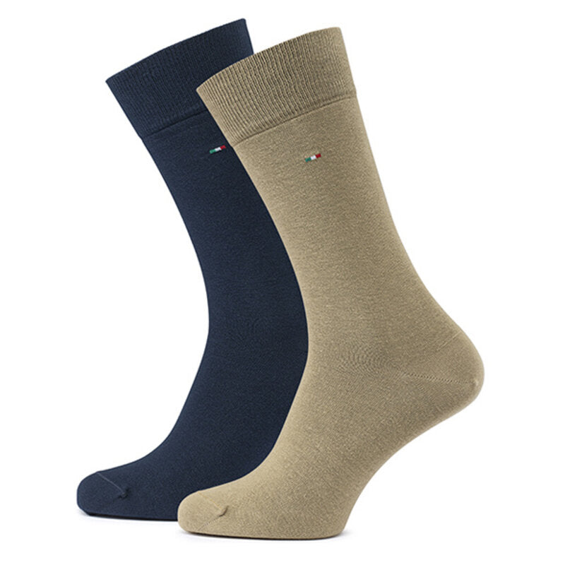 Baumwoll-Herrensocken – Basic | Marineblau und Olivgrün