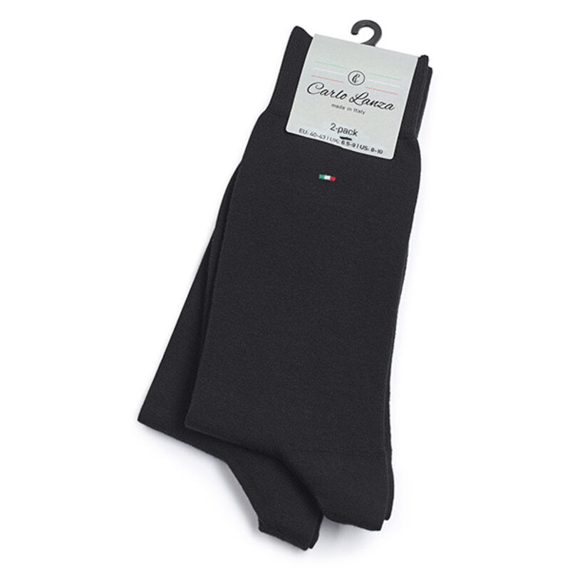 Chaussettes homme en coton, lot de 2 – Basic | Black