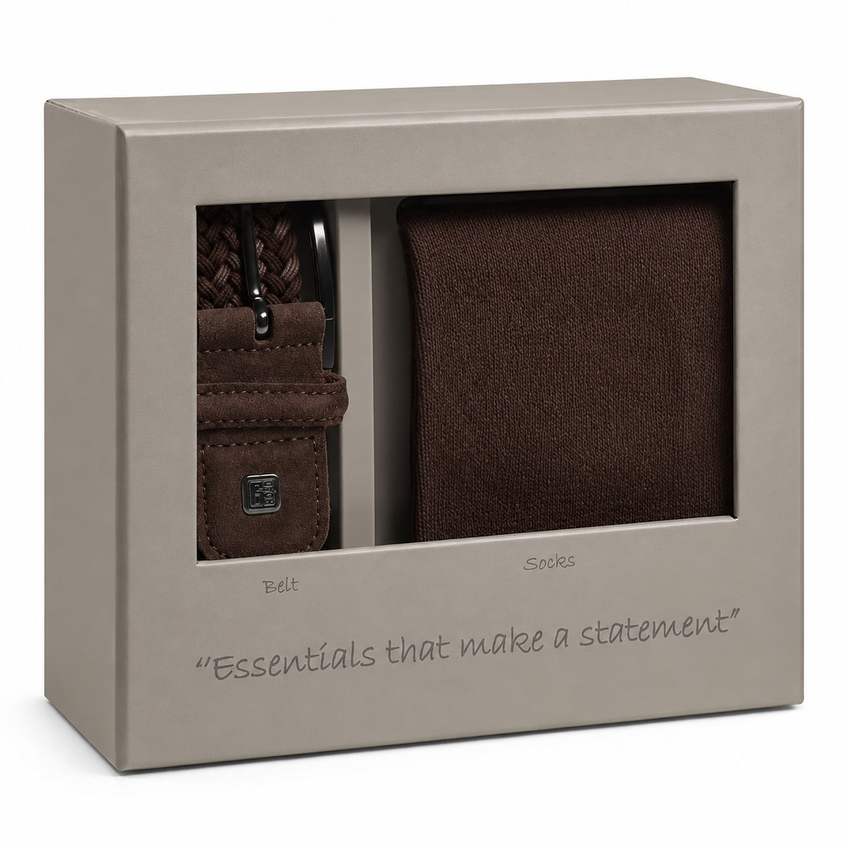 Cadeaudoos Sokken & Riem | Dark brown