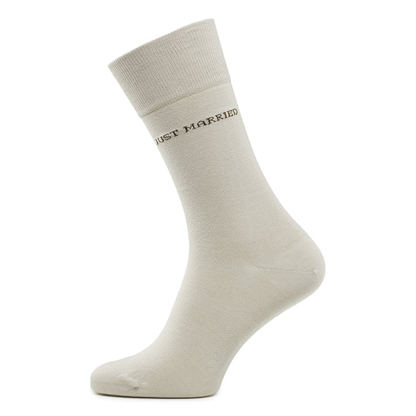 Baumwoll-Herrensocken Just Married | Sand