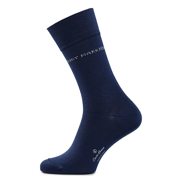 Cotton men's socks – Just Married | Royal Blue