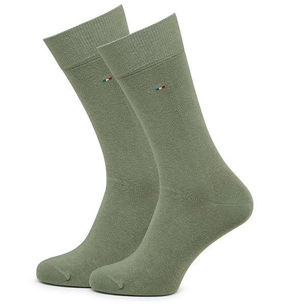 Chaussettes homme en coton, lot de 2 – Basic | Green/Grey