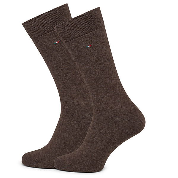 Chaussettes homme en coton – Basic | Darkbrown Melange