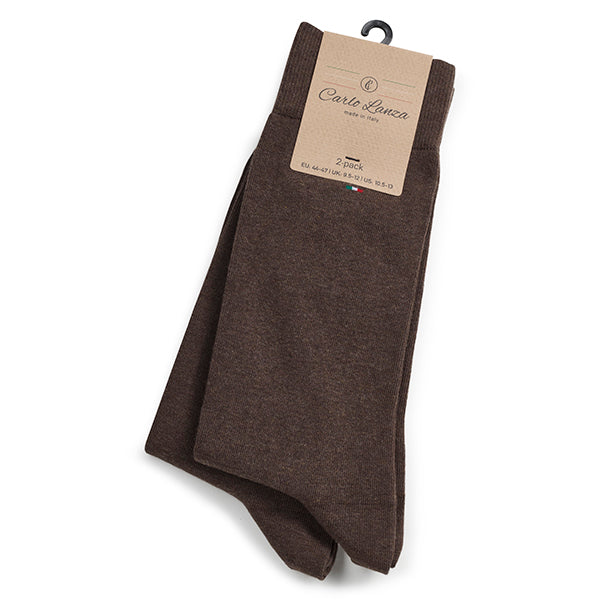 Chaussettes homme en coton – Basic | Darkbrown Melange