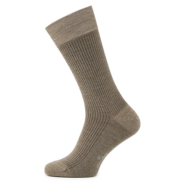 Merinowollen herensokken – Shadow | Sand & Brown