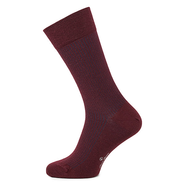Wollen herensokken Shadow | Wine & Navy