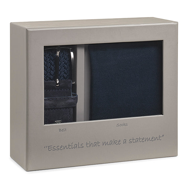 Cadeaudoos sokken & riem Donkerblauw | Navy