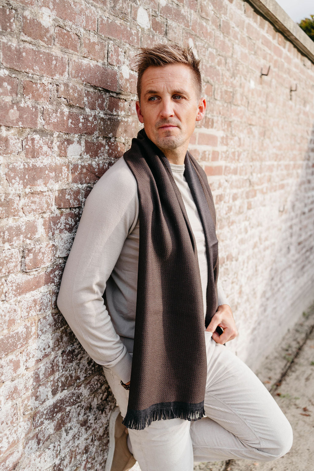 Sjaal Damasco | Darkbrown