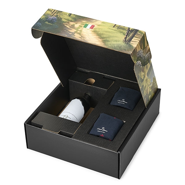Geschenkdoos Sokken en wijn | Donkerblauw