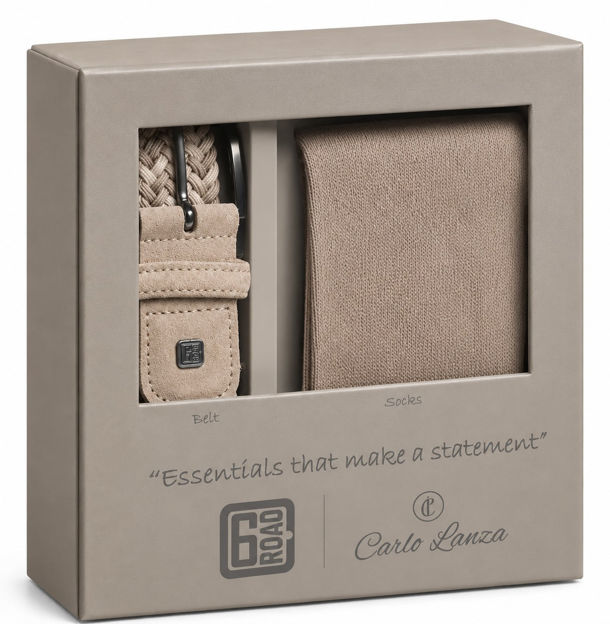 Cadeaudoos Sokken & Riem | Sand / Kaki